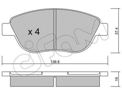 PEUGEOT гальмівні колодки дискові 307 01-,Citroen Berlingo,Fiat Doblo CIFAM 8223221