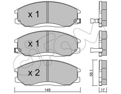 HYUNDAI Гальмівні колодки передні H-1, Santa Fe 01-, SsangYong Actyon, Kyron, Rexton 02- CIFAM 8223640