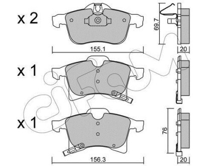 OPEL гальмівні колодки передн.Astra F/G/ H,Combo,Corsa E,Meriva 1.4-2.0 04- CIFAM 8225390