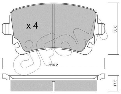 Гальмівні колодки задн. AUDI A4/A6/A8 04- VW T5 CIFAM 8225542