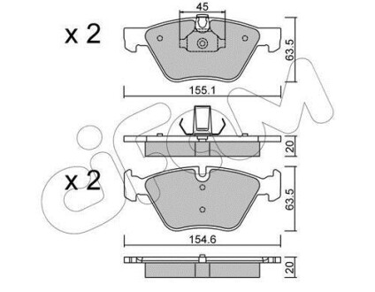 Гальмівні колодки перед. BMW 3 90/91/92 5 E60/61 CIFAM 8225573