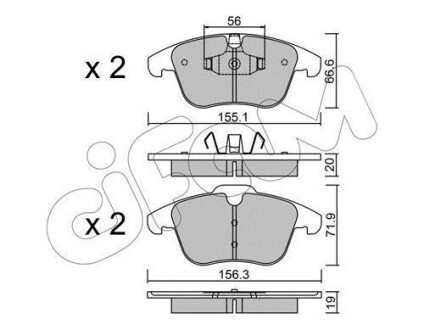 Гальмівні колодки пер. V60/S60/XC70/V70/S80/Discovery/Evoque/Freelander/Galaxy/Mondeo/S-Max 06- CIFAM 822-675-0