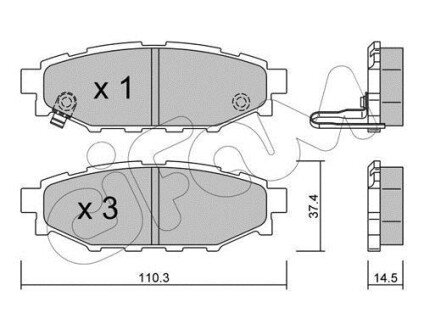 SUBARU гальмівні колодки задн. Forester,Impreza,Legacy,Outback CIFAM 8227640