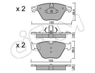 Гальмівні колодки пер. BMW 5 (F10) 10- (ATE) (155,1x68,5x18,9) CIFAM 822-918-0