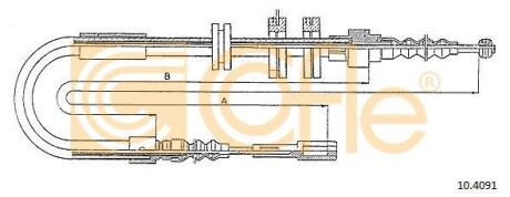 Трос ручного гальма COFLE 104091