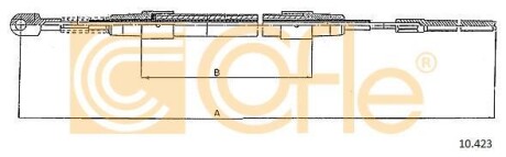 Трос ручного гальма COFLE 10423