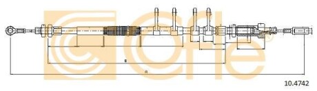 Трос ручного гальма перед Fiat Ducato 2006- база L=3800 (2645/2390mm) COFLE 104742