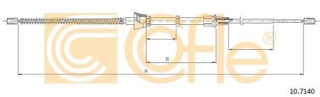 Трос ручних гальм(барабан) Seat Ibiza, VW Polo, 1 COFLE 107140