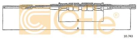 Трос ручного гальма COFLE 10743