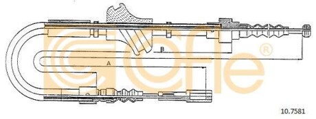 Трос ручного гальма лів./прав. Audi 100 85-A 200 88- (диск.) COFLE 107581