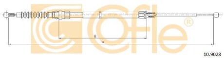 Трос ручного гальма 10.9028 SKODA OCTAVIA 12- 1543/822 ZAWIESZENIE WIELOWAHACZOWE LEWA/PRAWA COFLE 109028