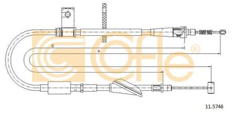 Трос ручного гальма COFLE 115746