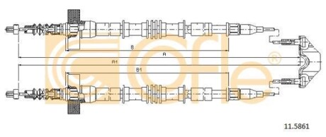 Трос ручного гальма COFLE 115861
