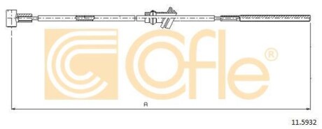 Трос ручного гальма COFLE 115932