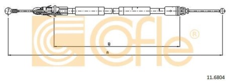 Трос ручного гальма зад. COFLE 116804