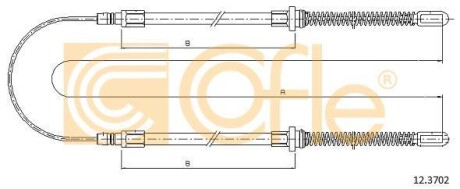 Трос ручного гальма COFLE 12.3702