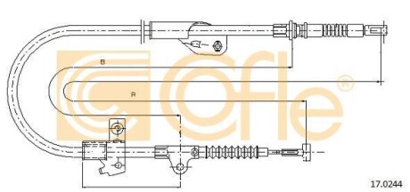 Трос ручного гальма COFLE 170244