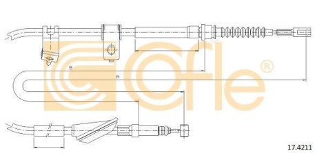 Трос ручного гальма COFLE 174211