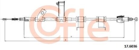 Трос ручного гальма COFLE 176036