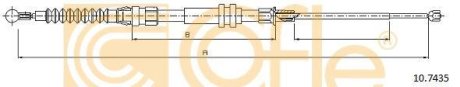 Трос ручника (задній) VW Caddy 04-15 (1718mm) COFLE 92107435