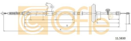 Трос ручного гальма (R) Opel Astra J/Chevrolet Cruze 09- (1814mm) COFLE 92115830