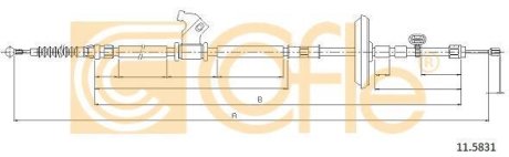 Трос ручного гальма (задній) (L) Opel Astra J/Chevrolet Cruze 09- (1815mm) COFLE 92115831