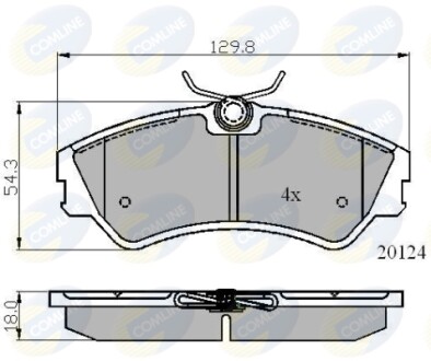 Гальмівні колодки, дискове гальмо (набір) COMLINE CBP01073