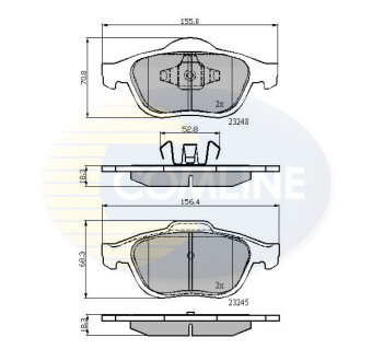 Гальмівні колодки, дискове гальмо (набір) COMLINE CBP01116