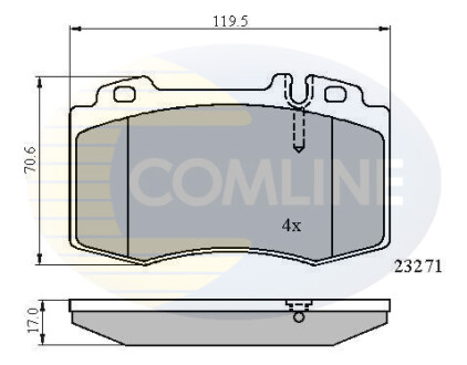 Гальмівні колодки, дискове гальмо (набір) COMLINE CBP01117