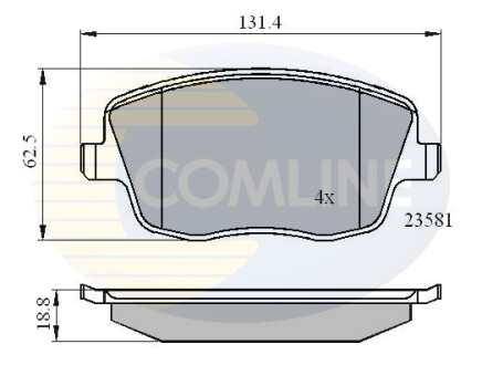 Гальмівні колодки, дискове гальмо (набір) COMLINE CBP01147