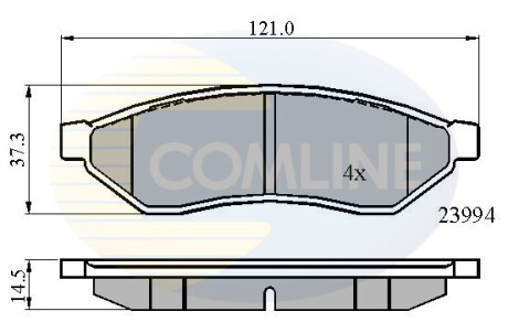 Гальмівні колодки, дискове гальмо (набір) COMLINE CBP01190