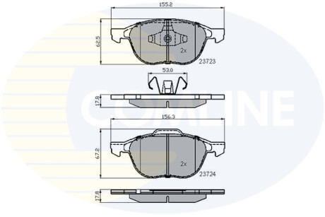 Гальмівні колодки, дискове гальмо (набір) COMLINE CBP01323