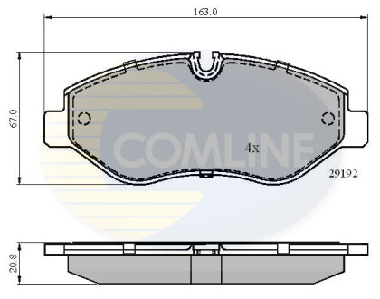 Гальмівні колодки, дискове гальмо (набір) COMLINE CBP01555