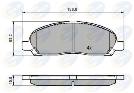 Гальмівні колодки, дискове гальмо (набір) COMLINE CBP01606