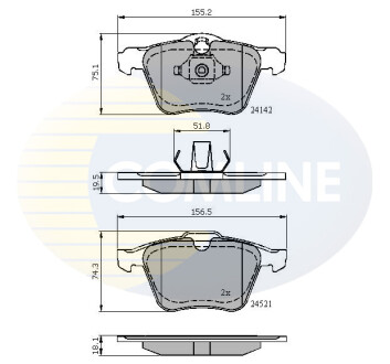 Гальмівні колодки, дискове гальмо (набір) COMLINE CBP01608