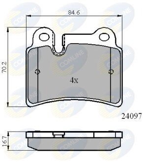 Гальмівні колодки, дискове гальмо (набір) COMLINE CBP01728