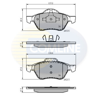 Гальмівні колодки, дискове гальмо (набір) COMLINE CBP02017