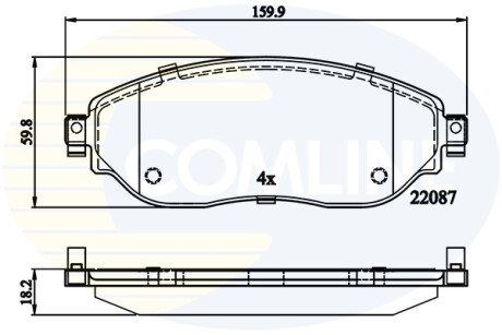 Гальмівні колодки (набір) COMLINE CBP02285