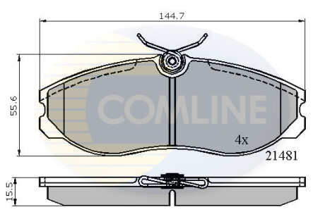 Гальмівні колодки, дискове гальмо (набір) COMLINE CBP0447