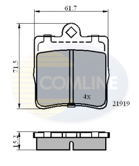 Гальмівні колодки, дискове гальмо (набір) COMLINE CBP0454