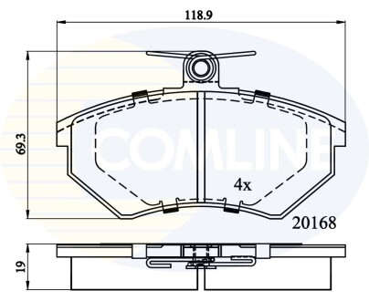 Гальмівні колодки, дискове гальмо (набір) COMLINE CBP0511