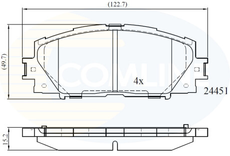 Гальмівні колодки, дискове гальмо (набір) COMLINE CBP06014 (фото 1)