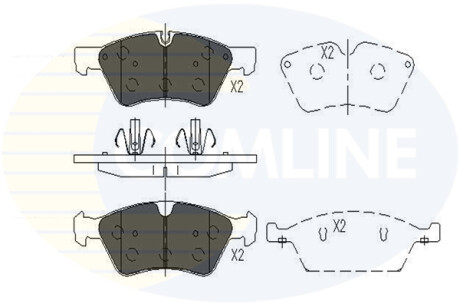 Гальмівні колодки, дискове гальмо (набір) COMLINE CBP06060