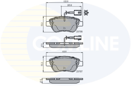 Гальмівні колодки, дискове гальмо (набір) COMLINE CBP11037