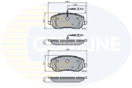 Гальмівні колодки, дискове гальмо (набір) COMLINE CBP11158