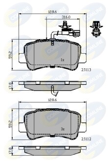 Гальмівні колодки (набір) COMLINE CBP12105