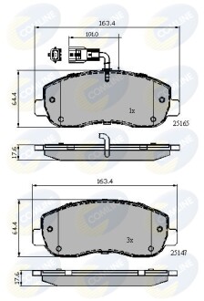 Гальмівні колодки (набір) COMLINE CBP12106