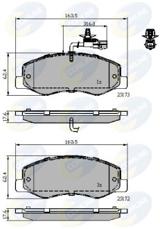 Гальмівні колодки (набір) COMLINE CBP12108