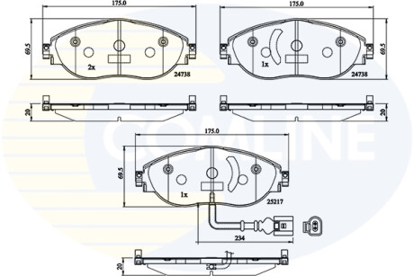 Гальмівні колодки (набір) COMLINE CBP12201