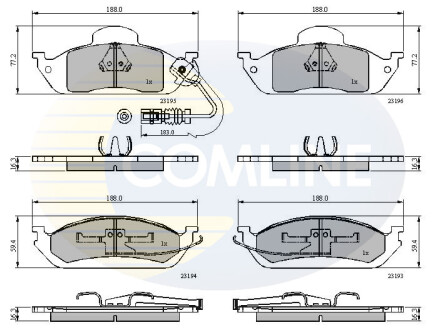 Гальмівні колодки, дискове гальмо (набір) COMLINE CBP1911